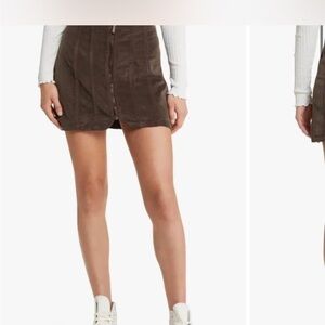 We The Free Chocolate Corduroy Skirt